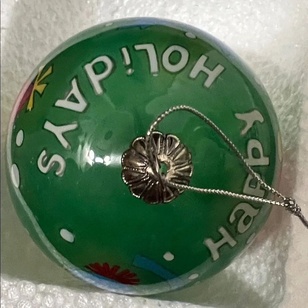 Pier 1 Imports Li Bien Glass HAPPY HOLIDAYS Owl Christmas Tree Ornament 2012